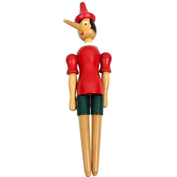 Wooden Red and Green Figurine - Picture 1 of 11